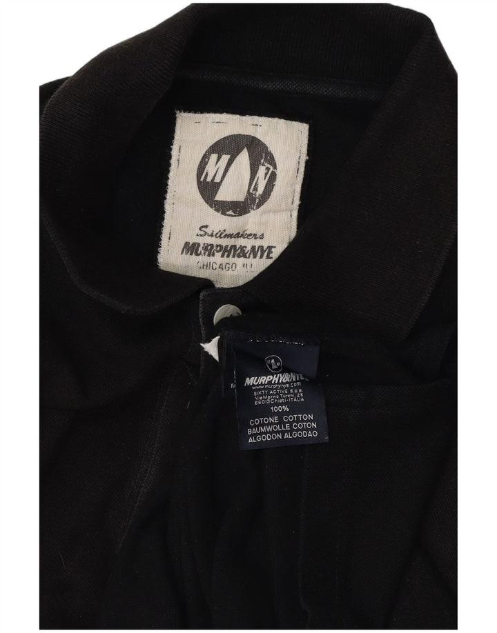 MURPHY & NYE Mens Chicago Polo Shirt Large Black Cotton