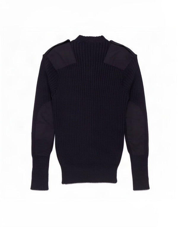 Vintage Mens Military V-Neck Jumper Sweater XS Navy Blue