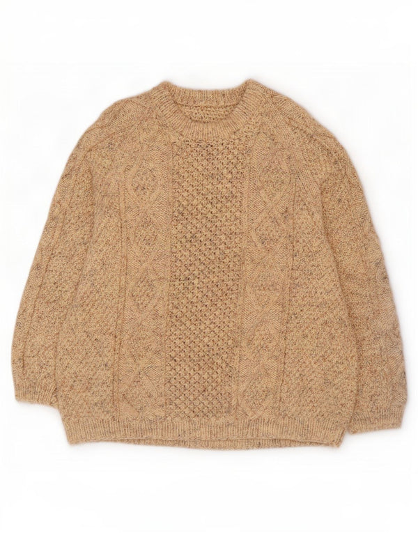 Vintage Mens Crew Neck Jumper Sweater 2XL Beige