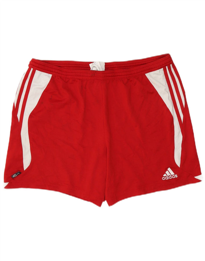 Adidas Mens Climalite Sport Shorts XL Red Colourblock Polyester