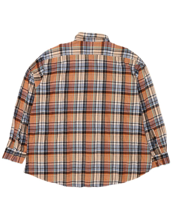 Bernd Berger Mens Modern Fit Flannel Shirt 3XL Brown Plaid Cotton
