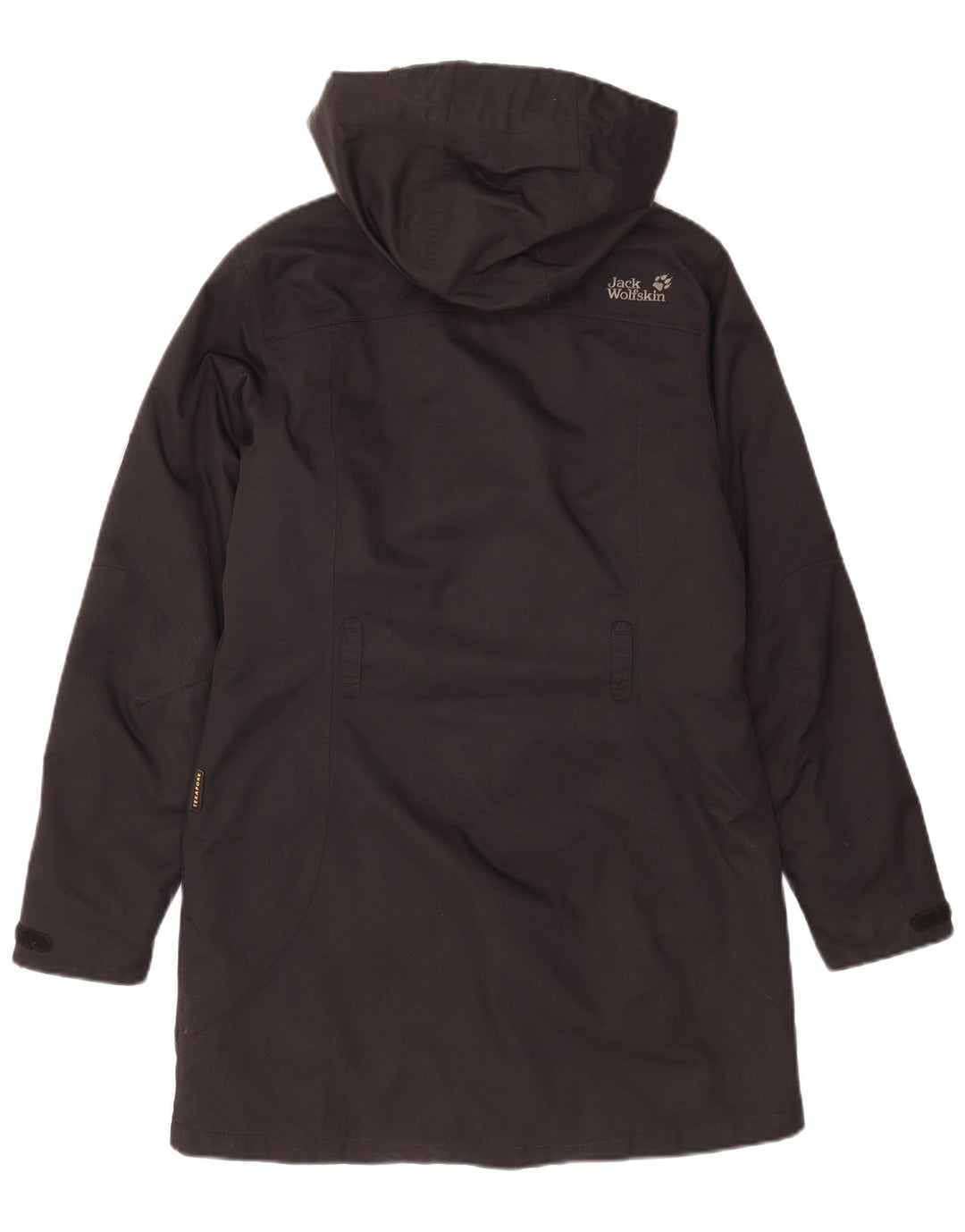 Jack Wolfskin Womens Hooded Oversized Windbreaker Coat UK 10 Small Black