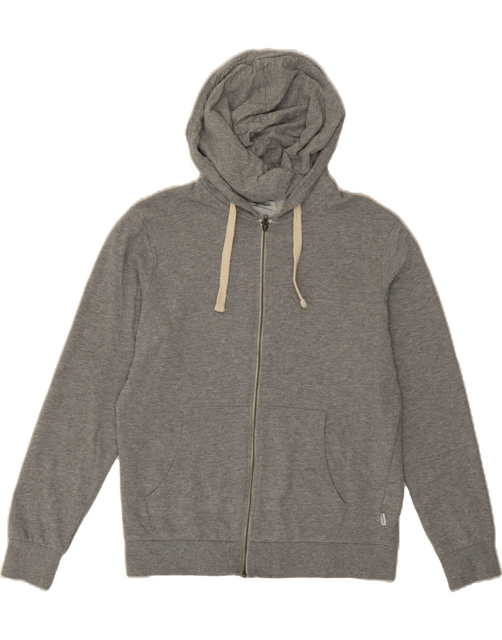 JACK & JONES Mens Zip Hoodie Sweater Medium Grey Cotton Vintage Jack & Jones and Second-Hand Jack & Jones from Messina Hembry 