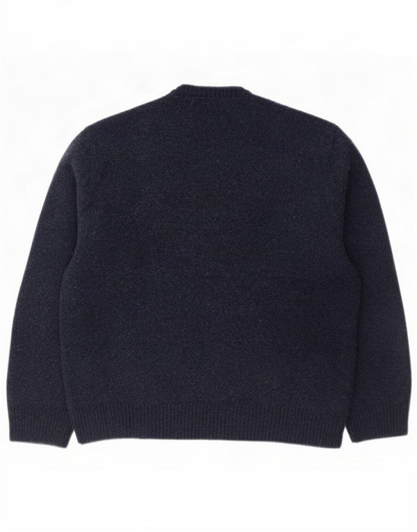 Penguin Maglione girocollo da donna UK 20 2XL Lana blu navy