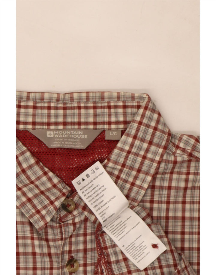 Mountain Warehouse Mens Short Sleeve Shirt Large Red Check Cotton