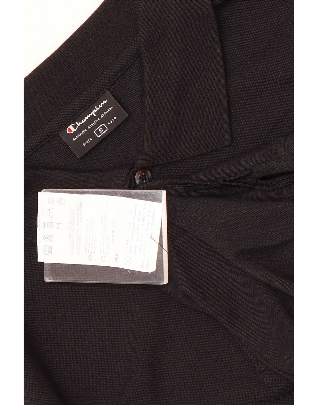 Polo da uomo Champion piccola in cotone nero