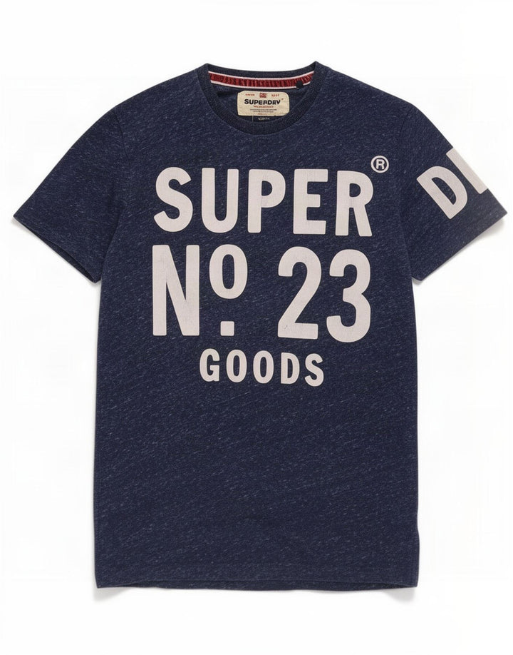 Superdry Homme T-Shirt Graphique Haut Petit Bleu Marine Moucheté Polyester