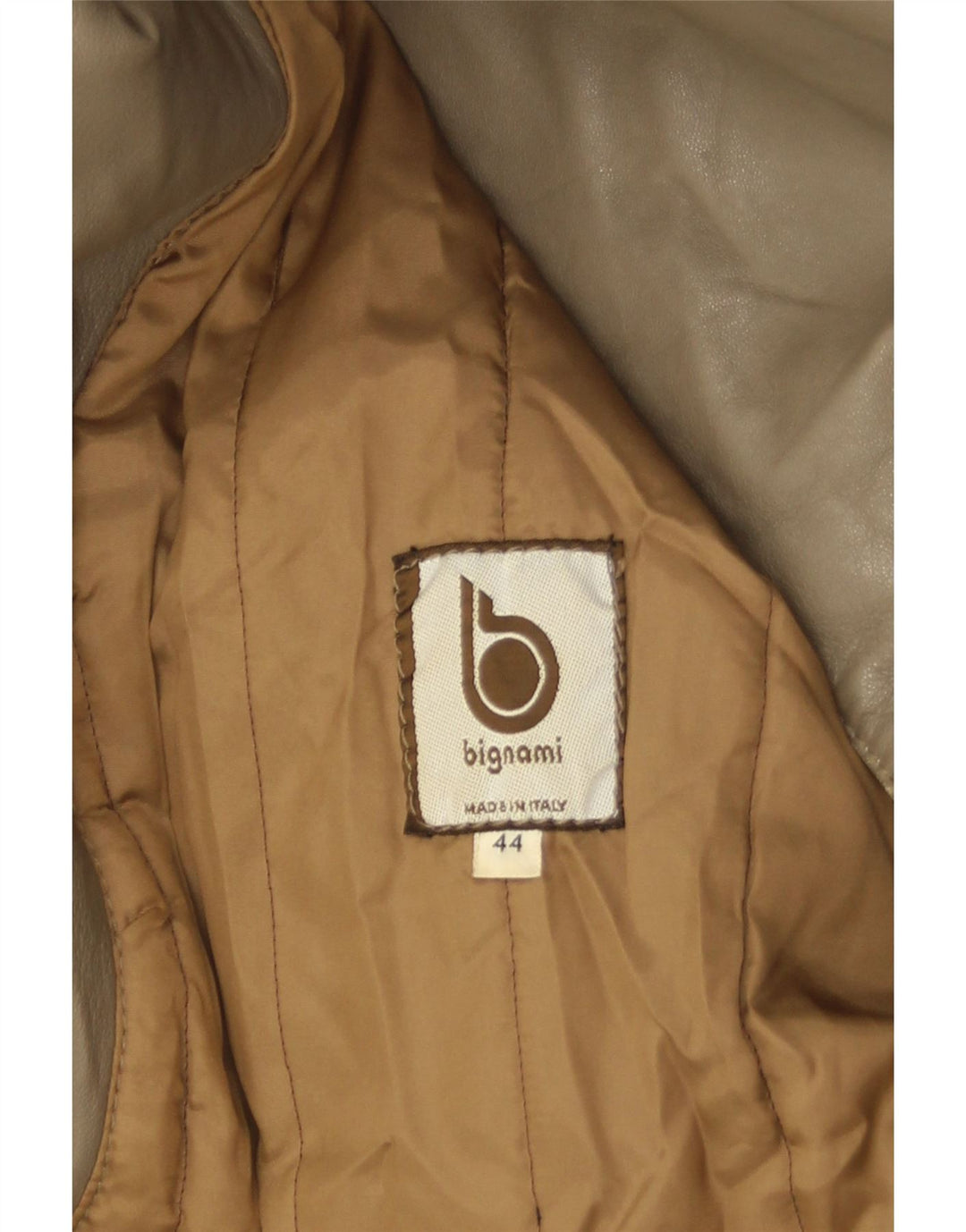 Bignami Womens Leather Jacket IT 44 Medium Grey