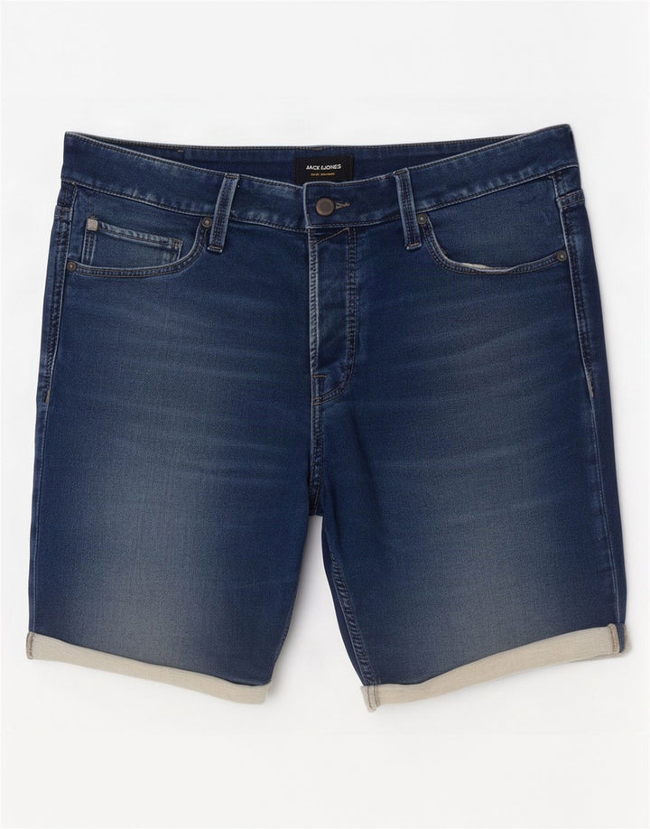 Pantaloncini di jeans da uomo Jack & Jones grandi W34 cotone blu