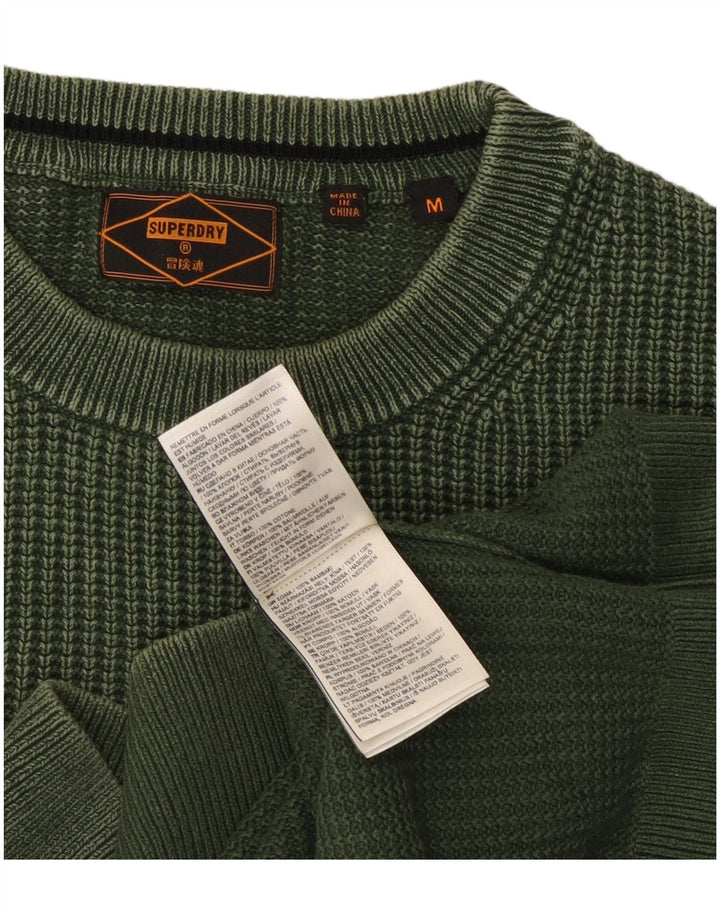 Superdry Mens Crew Neck Jumper Sweater Medium Green Cotton
