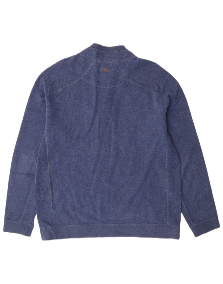 Tommy Bahama Mens Zip Neck Sweatshirt Jumper Large Blue