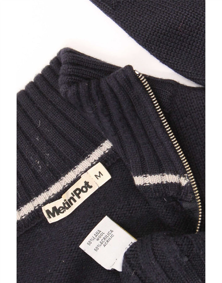 Meltin' Pot Dame Cardigan Sweater UK 14 Medium Navy Blue Wool