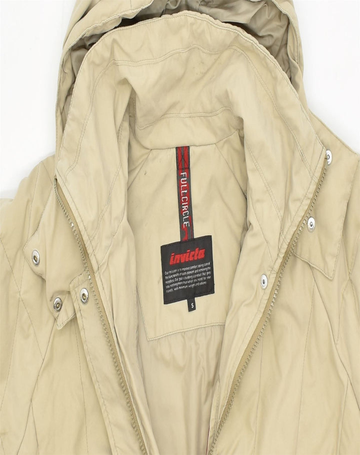 INVICTA Womens Hooded Windbreaker Coat UK 10 Small Beige Polyamide Winter | Vintage | Thrift | Second-Hand | Used Clothing | Messina Hembry 