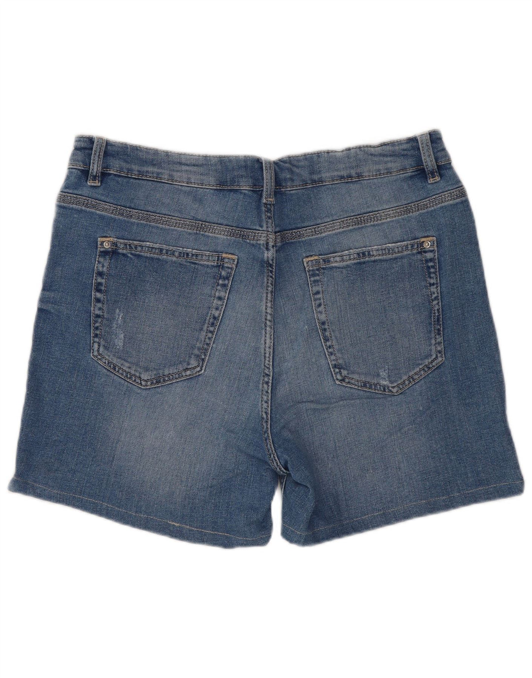 Marks & Spencer Short en jean vieilli pour femme UK 12 Medium W30 Bleu Coton