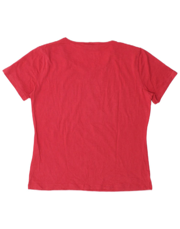 Trussardi Womens Graphic T-Shirt Top UK 16 Large Rote Baumwolle