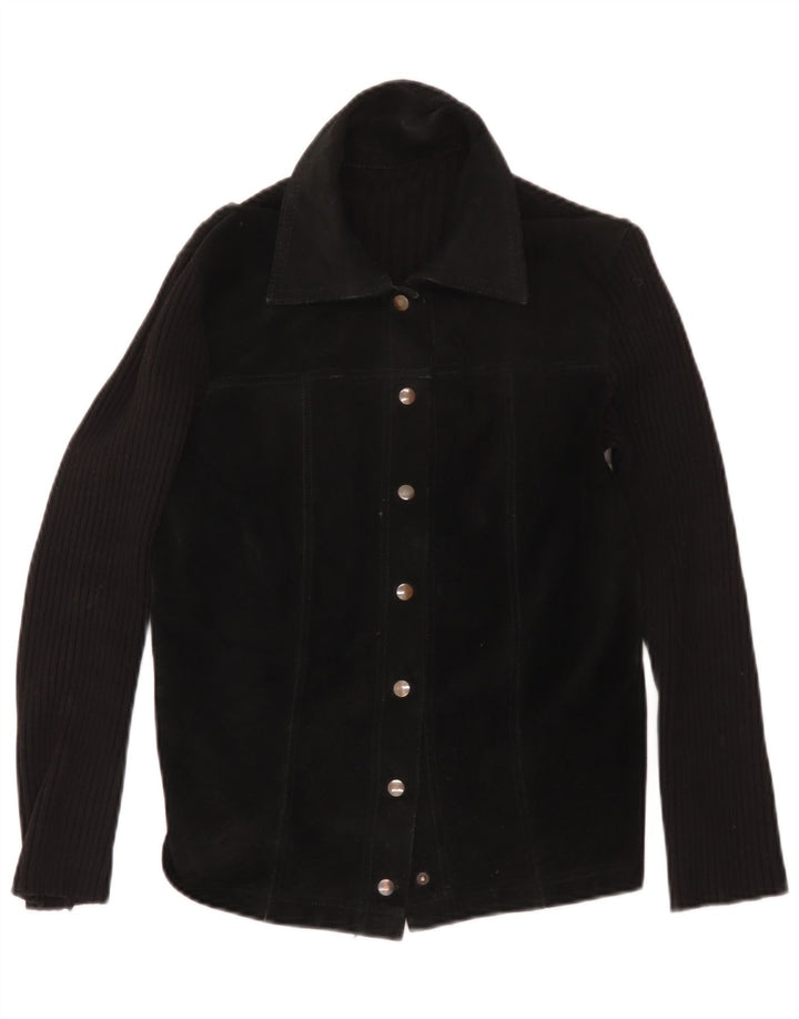Vintage Girls Suede Jacket 11-12 Years Black