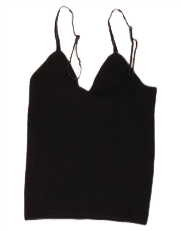 Emporio Armani Womens Crop Cami Top IT 40 Small Navy Blue Wool