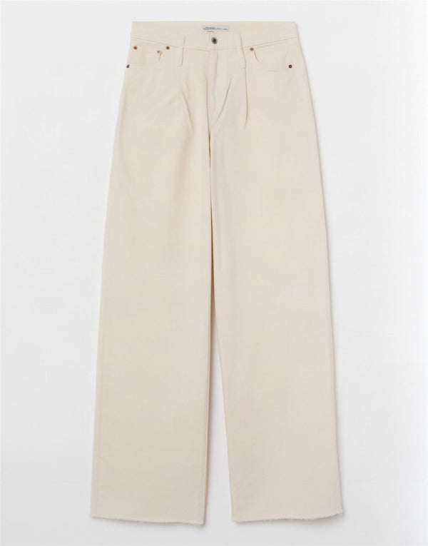 Zara Damen-Jeans mit hoher Taille und weitem Bein, EU 36, XS, B26, L32, weiße Baumwolle