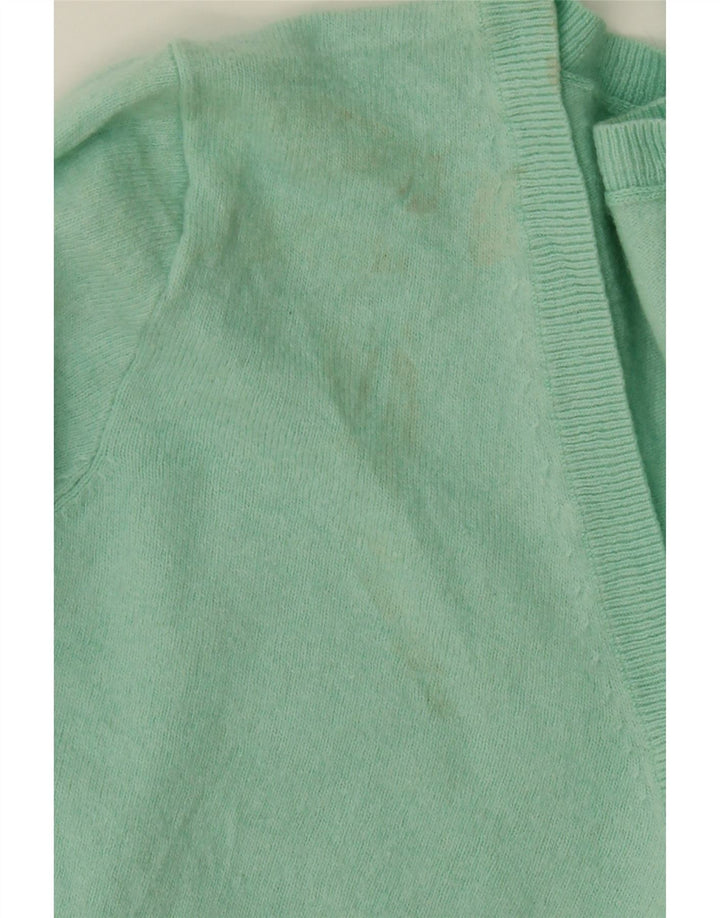 J. CREW Womens V-Neck Jumper Sweater UK 6 XS Turquoise Cotton Vintage J. Crew and Second-Hand J. Crew from Messina Hembry 
