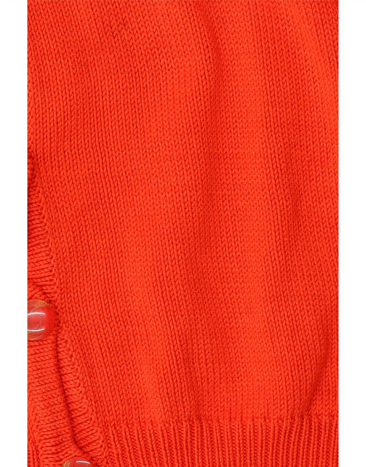 VINTAGE Womens Cardigan Sweater UK 16 Large Orange Vintage Vintage and Second-Hand Vintage from Messina Hembry 