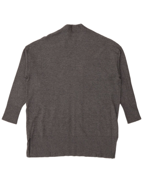 Zara Cardigan ouvert surdimensionné à manches 3/4 pour femme UK 10 Small Gris