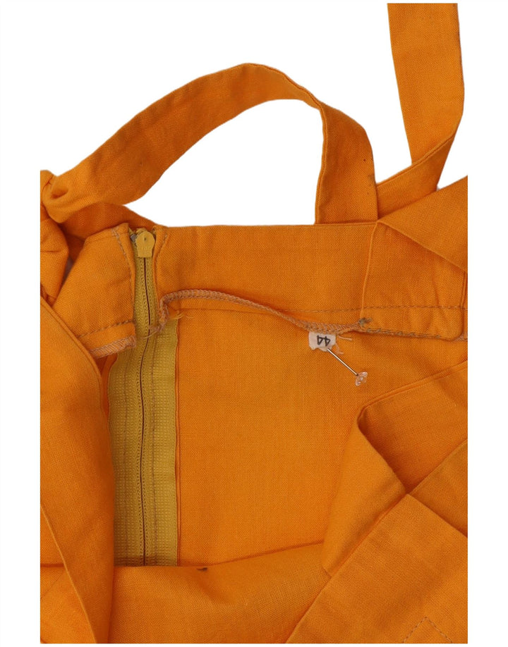 Vintage Damen Ärmelloses Sonnenkleid IT 44 Mittelorange