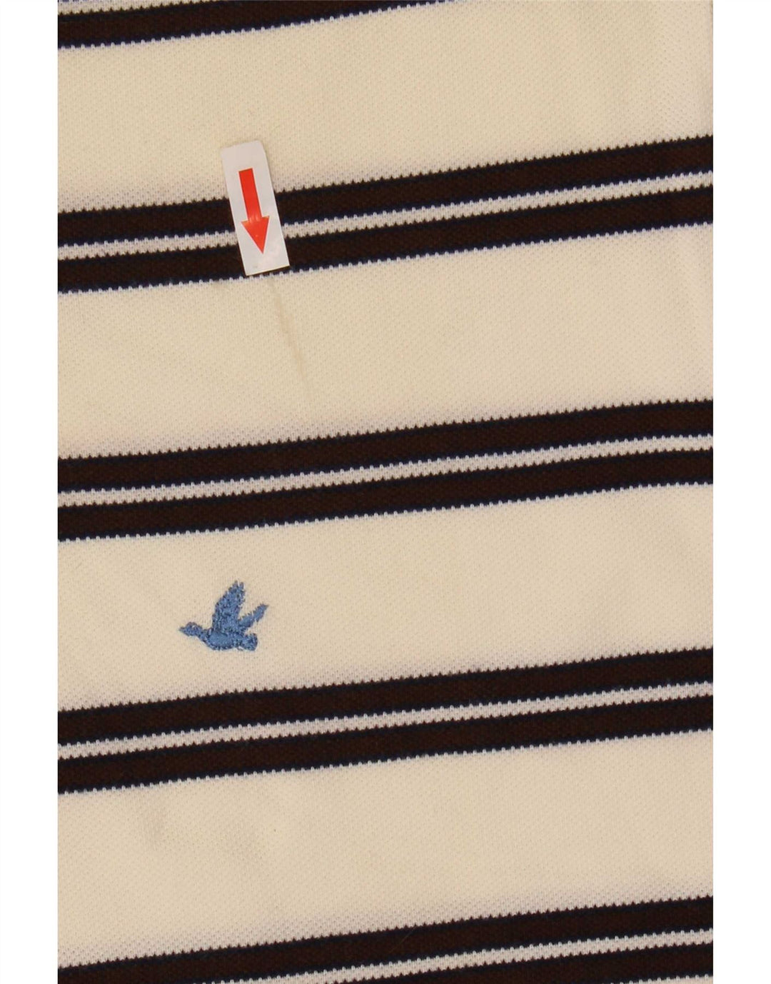 Brooksfield Mens Polo Shirt Size 52 Large Beige Striped