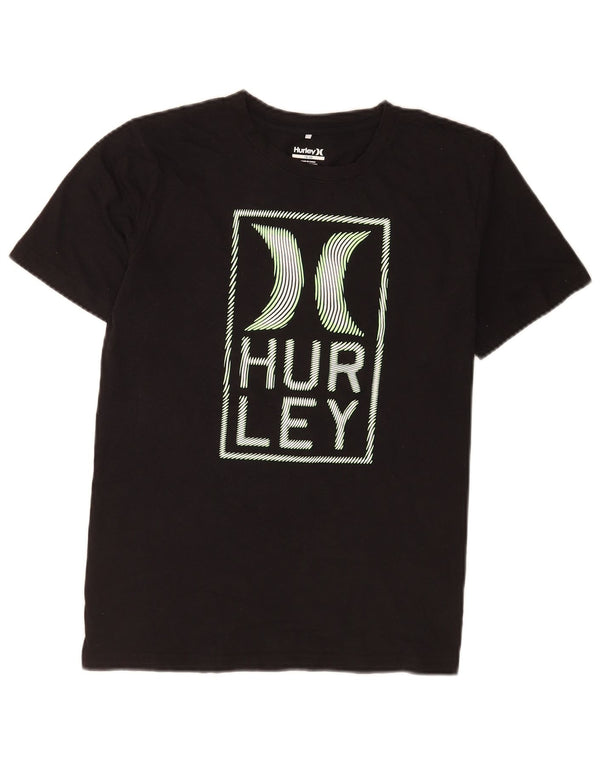 Hurley Girls Graphic T-Shirt Top 14-15 Years Black Cotton
