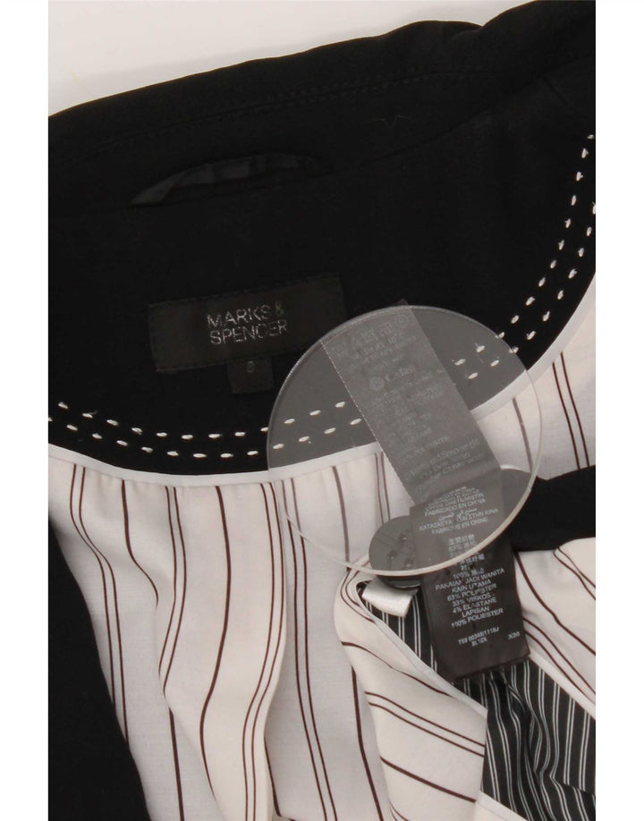 Marks & Spencer Γυναικείο σακάκι 1 κουμπιού UK 8 Small Black Polyester