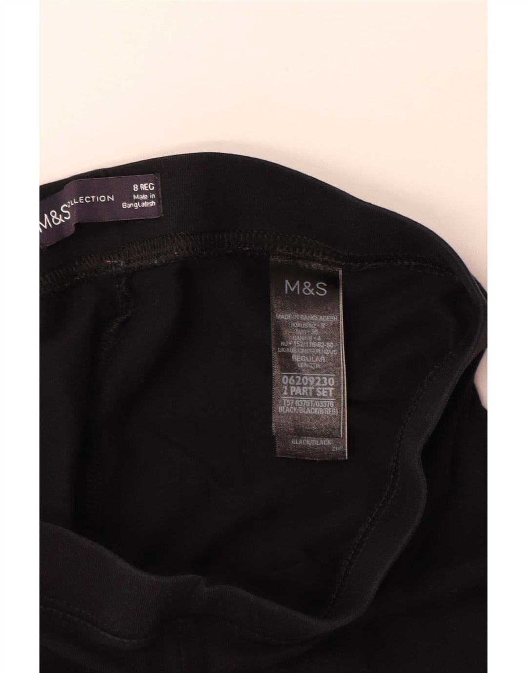 Marks & Spencer Womens Leggings UK 8 Small Black Bomuld