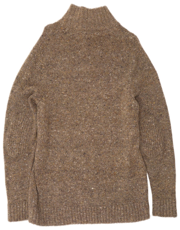 Crew Clothing Γυναικείο πουλόβερ με φερμουάρ UK 16 Large Khaki Flecked