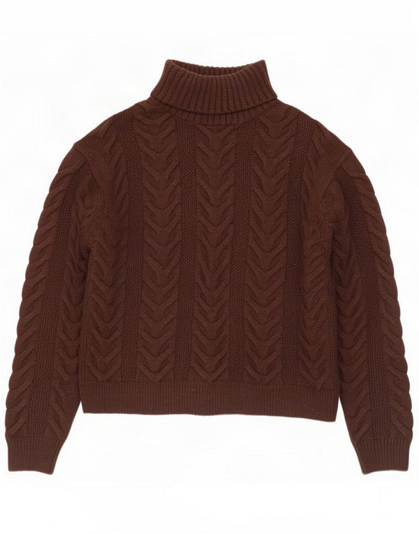Marks & Spencer Damski sweter z golfem UK 14 Średni brązowy akryl