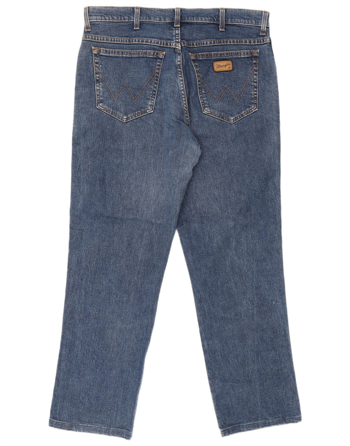 WRANGLER Mens Straight Jeans W34 L30 Blue Cotton