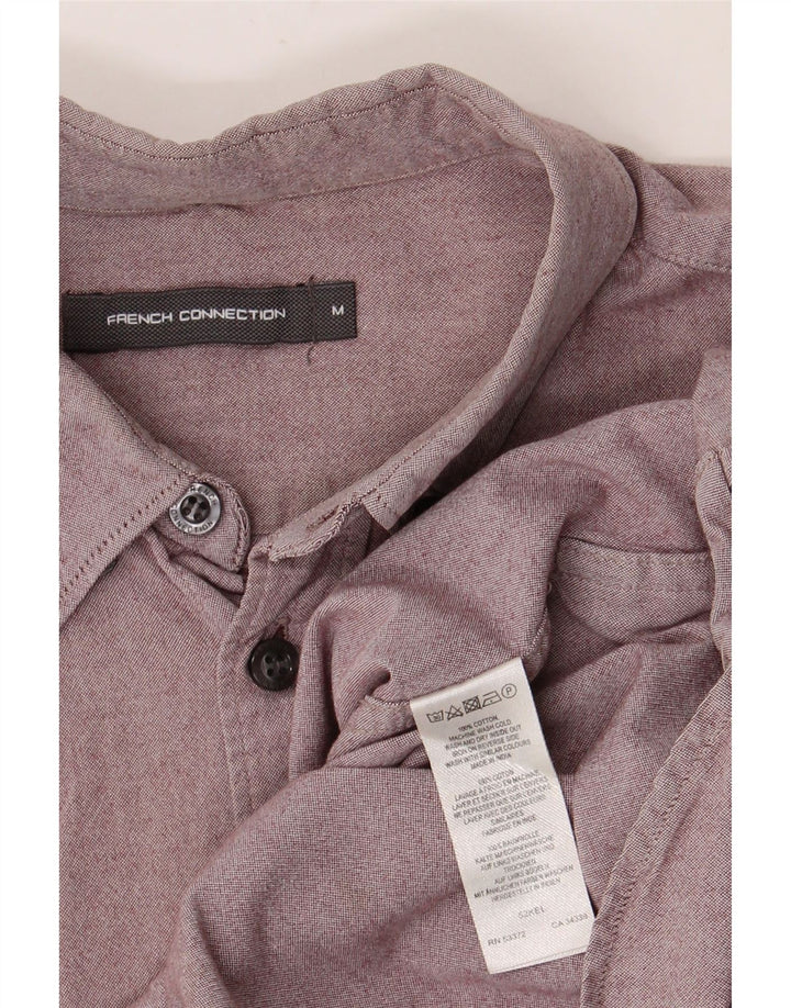 French Connection Mens Shirt Medium Burgundy Cotton