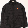 ELLESSE Womens Padded Jacket UK 14 Large Black Nylon Vintage Ellesse and Second-Hand Ellesse from Messina Hembry 