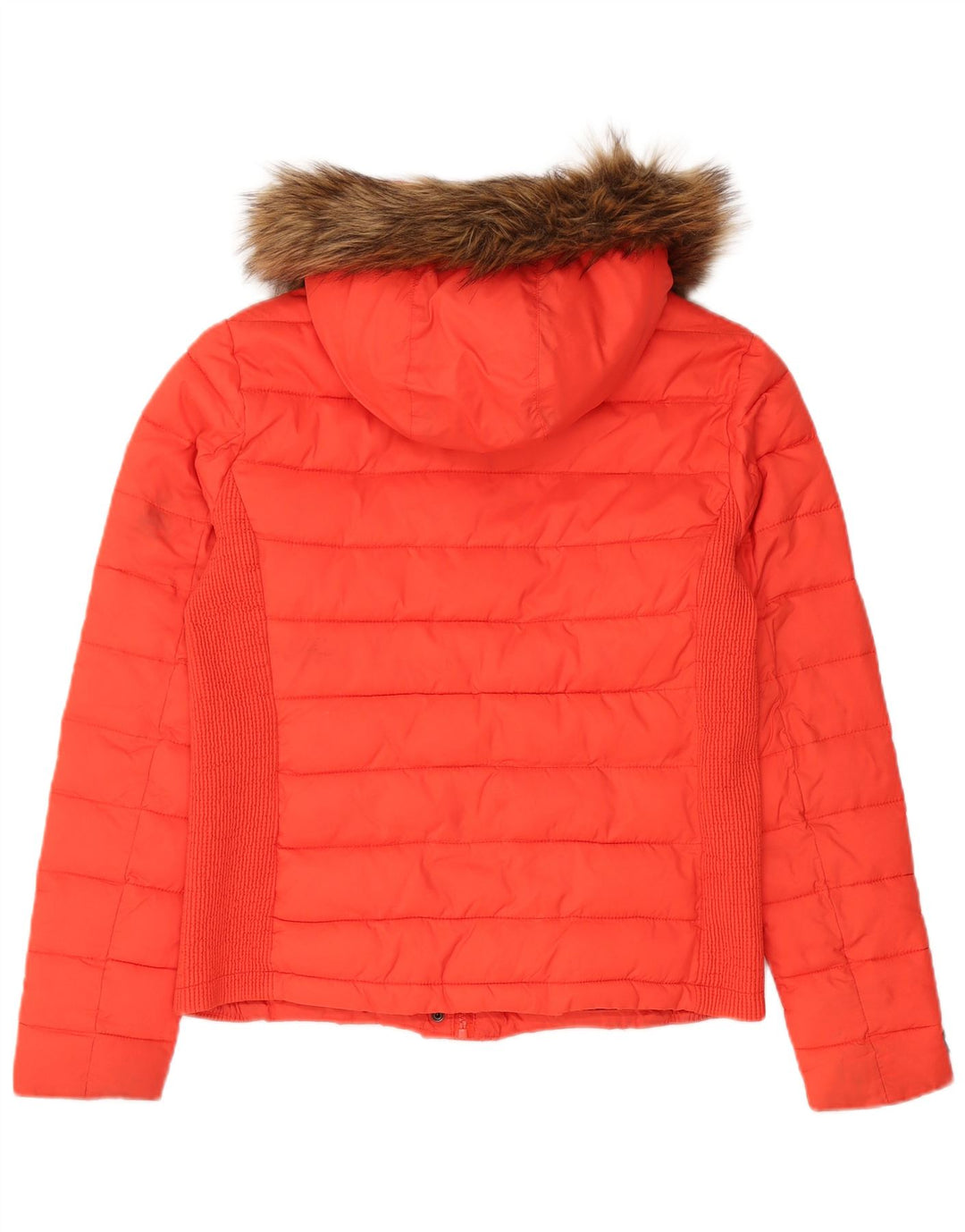 Superdry Womens Hooded Padded Jacket UK 18 XL Red Nylon