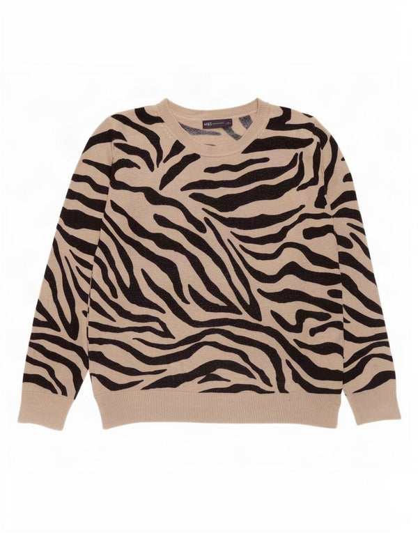 Maglione maglione con scollo a barca da donna Marks & Spencer UK 12 Beige medio