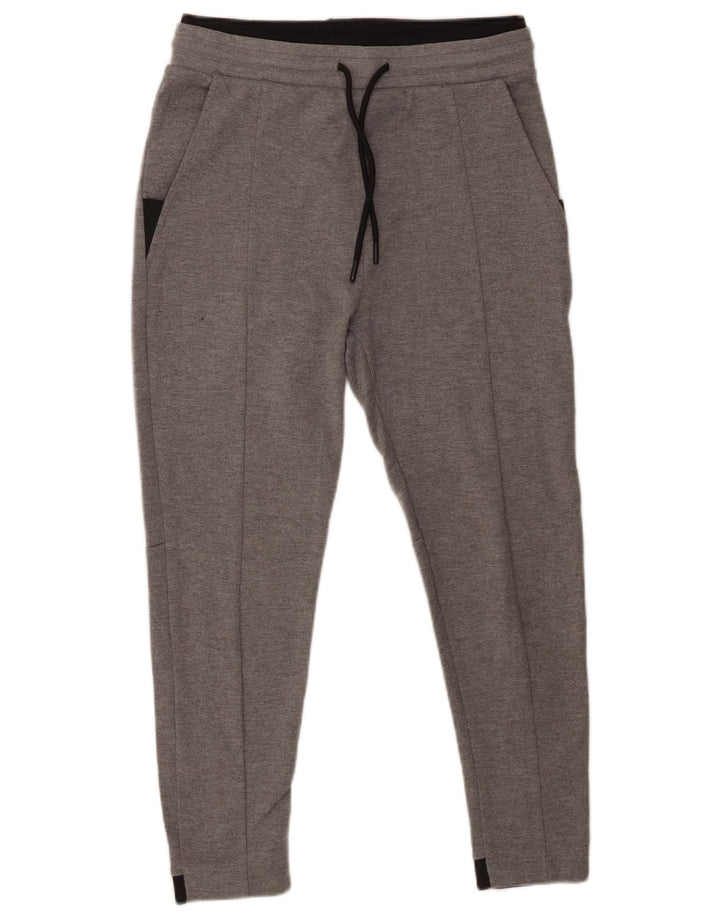 Zara Mens Crop Tracksuit Trousers Medium Grey Colourblock Polyester