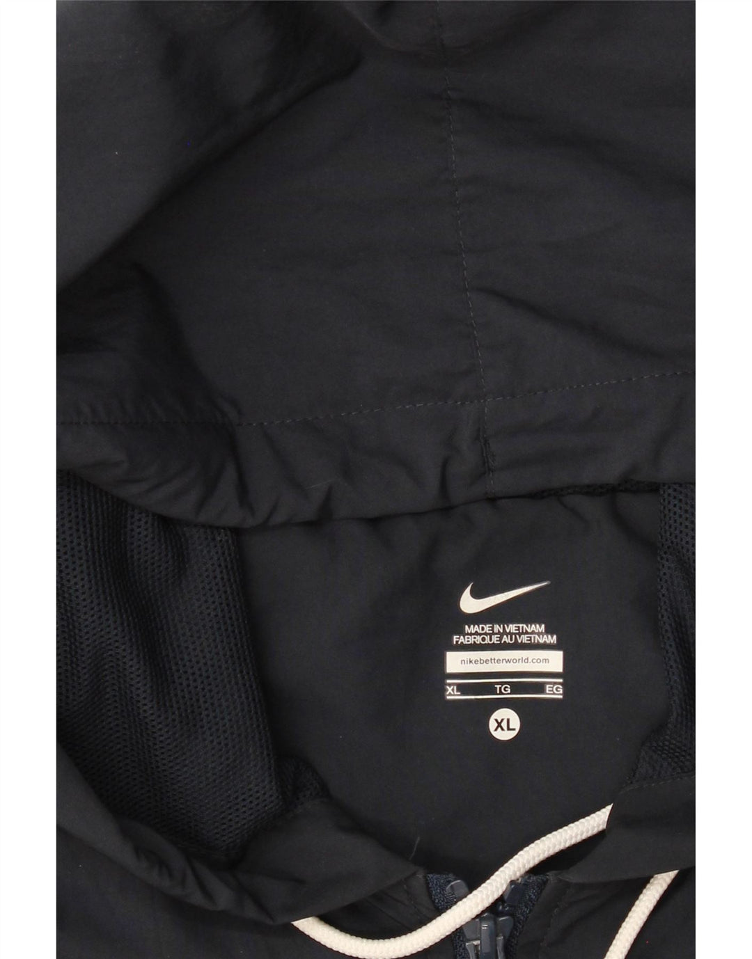 NIKE Womens Big & Tall Hooded Bomber Jacket UK 18 XL Navy Blue Polyester Vintage Nike and Second-Hand Nike from Messina Hembry 