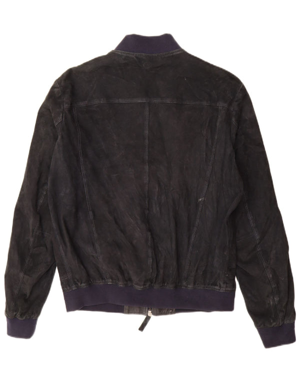 Jeckerson Chaqueta Bomber de Ante para Mujer UK 18 XL Azul Marino