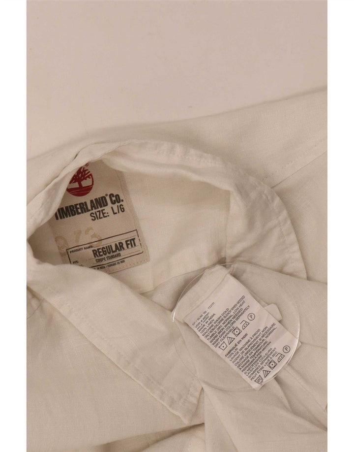 Timberland Mens Regular Fit Shirt Large White Linen