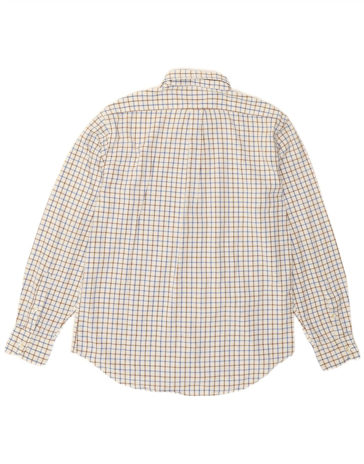 Boggi Mens Milano Shirt Large White Check Cotton