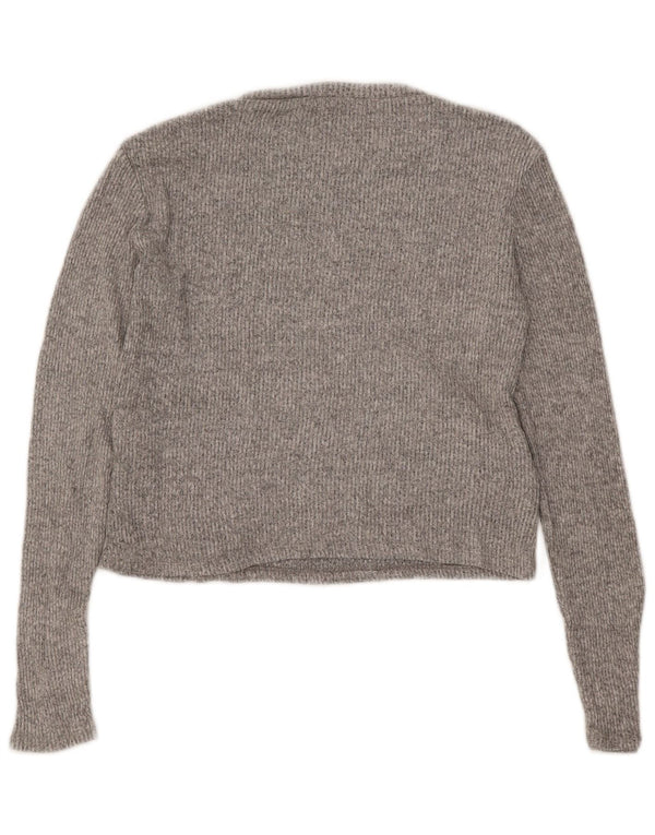 Zara Mujer Top Manga Larga UK 46 Large Viscosa Gris