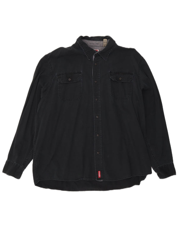 Wrangler Mens Shirt 2XL Navy Blue Cotton