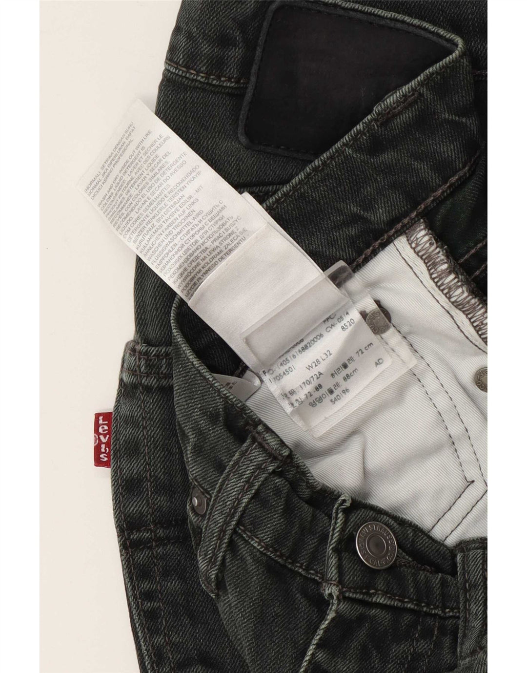 Vaqueros Levi's Mujer Slim W28 L32 Algodón Verde