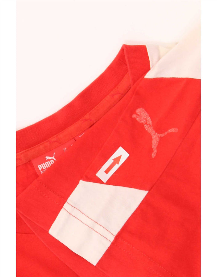 Puma Mens Graphic T-Shirt Top Medium Red Colourblock