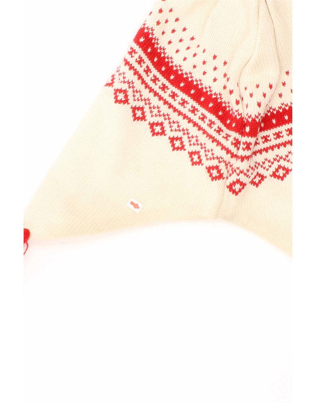 Fila Mens Ear Flap Knit Bobble Hat One Size Off White Fair Isle Virgin Wool