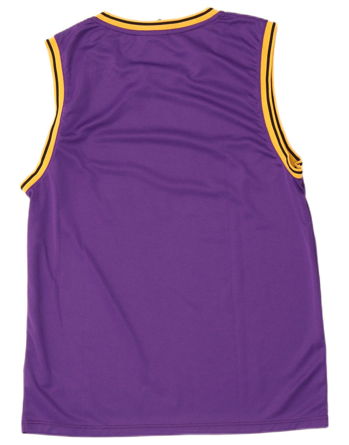 STARTER Mens Graphic Vest Top Large Purple Colourblock Polyester