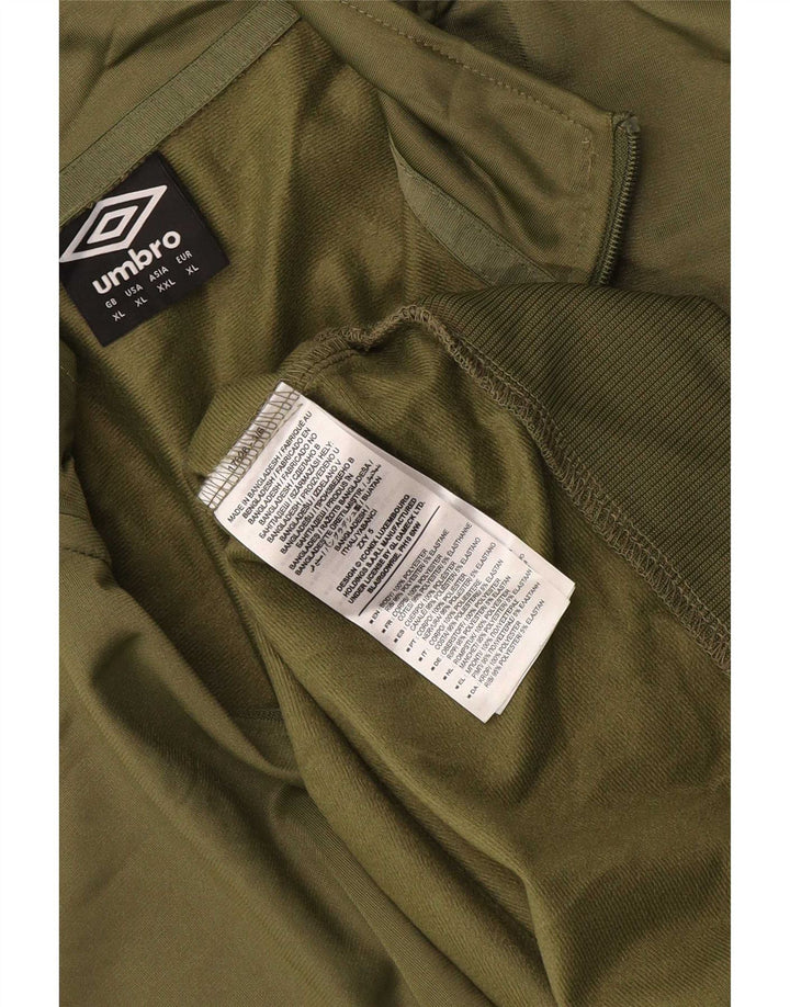 Umbro Hombre Graphic Zip Neck Sudadera Jumper XL Verde Poliéster