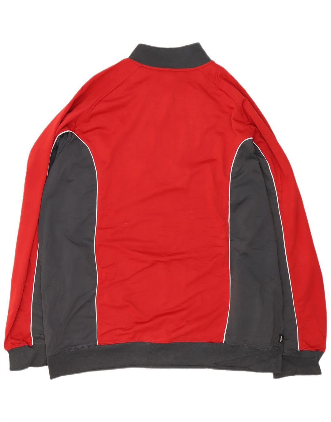 Felpa ADIDAS da uomo con collo con zip, maglione 2XL, poliestere color block rosso